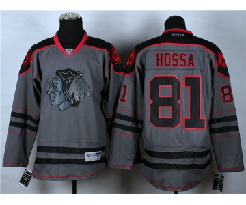 nhl jerseys chicago blackhawks #81 hossa grey [charcoal cross check]