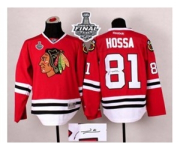 nhl jerseys chicago blackhawks #81 hossa red Autographed[2015 stanley cup]