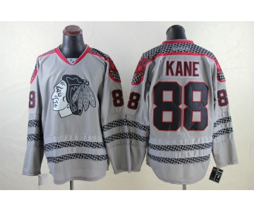 nhl jerseys chicago blackhawks #88 kane grey [charcoal cross check]