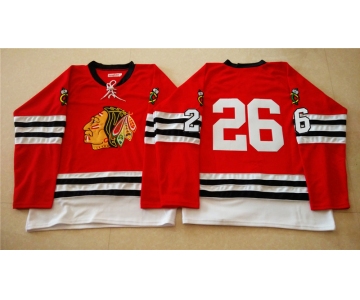 nhl jerseys mitchell and ness 1960-61 chicago blackhawks #26 noname red [throwback]