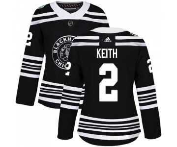 Blackhawks #2 Duncan Keith Black Authentic 2019 Winter Classic Women's Stitched Hockey Jersey