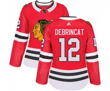 Women Adidas Chicago Blackhawks #12 Alex DeBrincat Authentic Red Home NHL Jersey