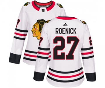 Women Adidas Chicago Blackhawks #27 Jeremy Roenick Authentic White Away NHL Jersey
