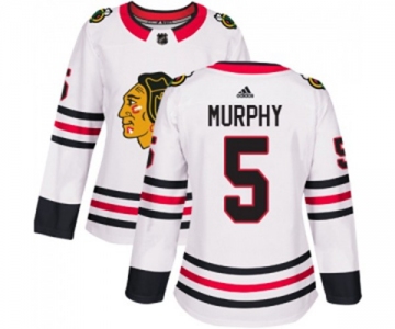 Women Adidas Chicago Blackhawks #5 Connor Murphy Authentic White Away NHL Jersey