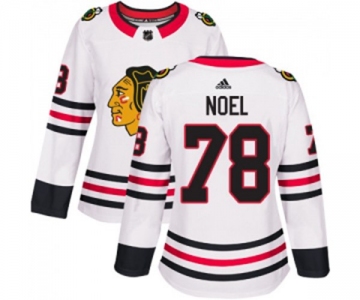 Women Adidas Chicago Blackhawks #78 Nathan Noel Authentic White Away NHL Jersey