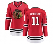 Women Chicago Blackhawks #11 Cody Franson Fanatics Branded Red Home Breakaway NHL Jersey