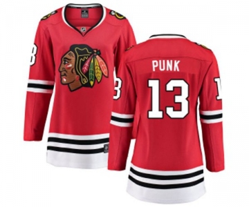 Women Chicago Blackhawks #13 CM Punk Fanatics Branded Red Home Breakaway NHL Jersey