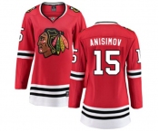 Women Chicago Blackhawks #15 Artem Anisimov Fanatics Branded Red Home Breakaway NHL Jersey