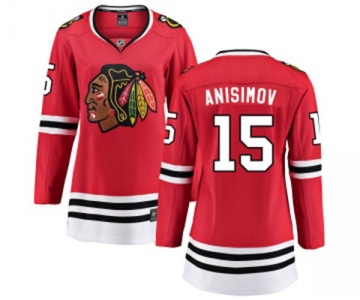 Women Chicago Blackhawks #15 Artem Anisimov Fanatics Branded Red Home Breakaway NHL Jersey