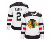 Women Chicago Blackhawks #2 Duncan Keith White 2016 Stadium Series Stitched NHL Jersey