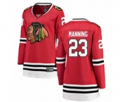 Women Chicago Blackhawks #23 Brandon Manning Authentic Red Home Fanatics Branded Breakaway NHL Jersey