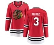 Women Chicago Blackhawks #3 Pierre Pilote Fanatics Branded Red Home Breakaway NHL Jersey
