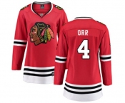 Women Chicago Blackhawks #4 Bobby Orr Fanatics Branded Red Home Breakaway NHL Jersey
