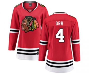 Women Chicago Blackhawks #4 Bobby Orr Fanatics Branded Red Home Breakaway NHL Jersey