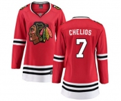 Women Chicago Blackhawks #7 Chris Chelios Fanatics Branded Red Home Breakaway NHL Jersey