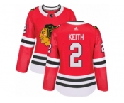 Women's Adidas Chicago Blackhawks #2 Duncan Keith Authentic Red Home NHL Jersey