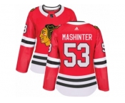 Women's Adidas Chicago Blackhawks #53 Brandon Mashinter Authentic Red Home NHL Jersey