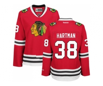 Women's Chicago Blackhawks #38 Ryan Hartman Red Home Stitched NHL Jersey