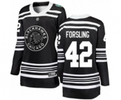 Women's Chicago Blackhawks #42 Gustav Forsling Black 2019 Winter Classic Fanatics Branded Breakaway NHL Jersey