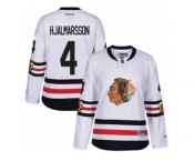 Women's Reebok Chicago Blackhawks #4 Niklas Hjalmarsson Authentic White 2017 Winter Classic NHL Jersey