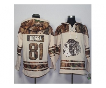 Men's Chicago Blackhawks #81 Marian Hossa Cream Camo Stitched NHL Jersey