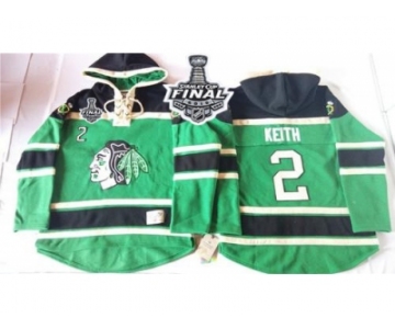 NHL Chicago Blackhawks #2 Duncan Keith Green St. Patrick's Day McNary Lace Hoodie 2015 Stanley Cup Stitched Jerseys