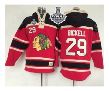 NHL Chicago Blackhawks #29 Bryan Bickell Red Sawyer Hooded Sweatshirt 2015 Stanley Cup Stitched Jerseys