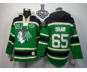 NHL Chicago Blackhawks #65 Andrew Shaw Green St. Patrick's Day McNary Lace Hoodie 2015 Stanley Cup Stitched Jerseys
