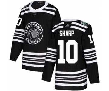 Youth Adidas Chicago Blackhawks #10 Patrick Sharp Authentic Black 2019 Winter Classic NHL Jersey