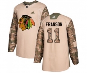 Youth Adidas Chicago Blackhawks #11 Cody Franson Authentic Camo Veterans Day Practice NHL Jersey