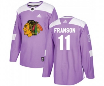Youth Adidas Chicago Blackhawks #11 Cody Franson Authentic Purple Fights Cancer Practice NHL Jersey