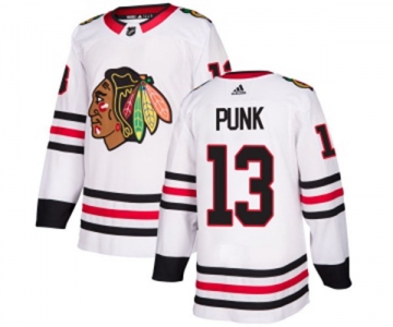 Youth Adidas Chicago Blackhawks #13 CM Punk Authentic White Away NHL Jersey