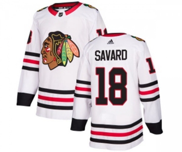 Youth Adidas Chicago Blackhawks #18 Denis Savard Authentic White Away NHL Jersey