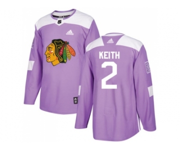 Youth Adidas Chicago Blackhawks #2 Duncan Keith Purple Authentic Fights Cancer Stitched NHL Jersey