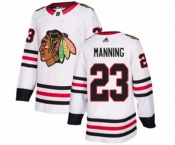 Youth Adidas Chicago Blackhawks #23 Brandon Manning Authentic White Away NHL Jersey