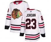 Youth Adidas Chicago Blackhawks #23 Michael Jordan Authentic White Away NHL Jersey