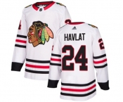 Youth Adidas Chicago Blackhawks #24 Martin Havlat Authentic White Away NHL Jersey