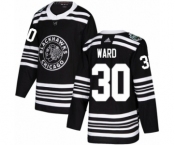 Youth Adidas Chicago Blackhawks #30 Cam Ward Authentic Black 2019 Winter Classic NHL Jersey