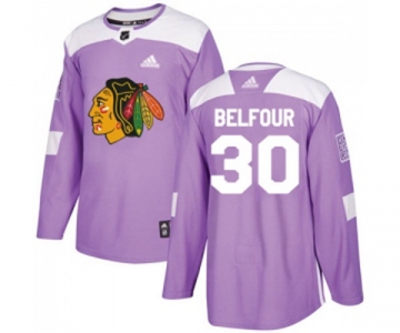 Youth Adidas Chicago Blackhawks #30 ED Belfour Authentic Purple Fights Cancer Practice NHL Jersey