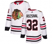 Youth Adidas Chicago Blackhawks #32 Michal Rozsival Authentic White Away NHL Jersey