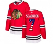 Youth Adidas Chicago Blackhawks #7 Brent Seabrook Authentic Red USA Flag Fashion NHL Jersey