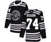Youth Adidas Chicago Blackhawks #74 Nicolas Beaudin Authentic Black 2019 Winter Classic NHL Jersey