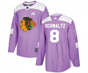 Youth Adidas Chicago Blackhawks #8 Nick Schmaltz Authentic Purple Fights Cancer Practice NHL Jersey
