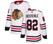Youth Adidas Chicago Blackhawks #82 Jordan Oesterle Authentic White Away NHL Jersey