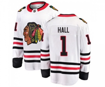Youth Chicago Blackhawks #1 Glenn Hall Fanatics Branded White Away Breakaway NHL Jersey