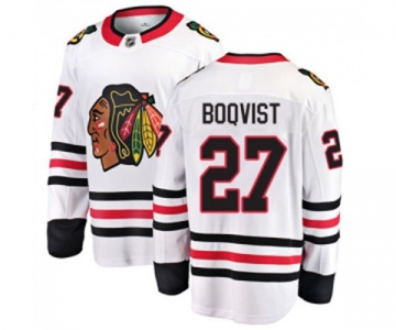 Youth Chicago Blackhawks #27 Adam Boqvist Authentic White Away Fanatics Branded Breakaway NHL Jersey