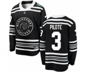 Youth Chicago Blackhawks #3 Pierre Pilote Black 2019 Winter Classic Fanatics Branded Breakaway NHL Jersey