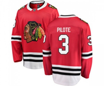 Youth Chicago Blackhawks #3 Pierre Pilote Fanatics Branded Red Home Breakaway NHL Jersey