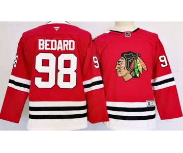 Youth Chicago Blackhawks #98 Connor Bedard Red Stitched Hockey Jersey