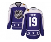 Youth Reebok Chicago Blackhawks #19 Jonathan Toews Authentic Purple Central Division 2017 All-Star NHL Jersey